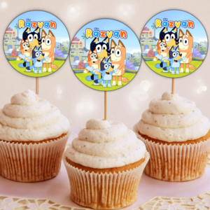 Etichete Cupcakes, Bluey, Set 35 Buc