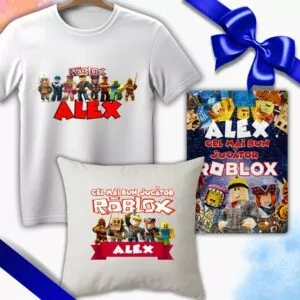 Set cadou copii, Tricou + Perna + Puzzle Roblox