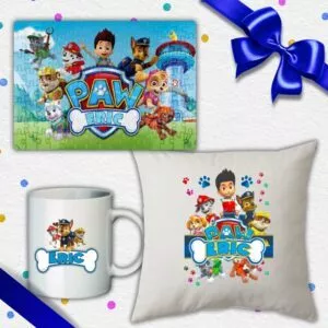 Set cadou copii, Perna + Puzzle + Cana Patrula Catelusilor