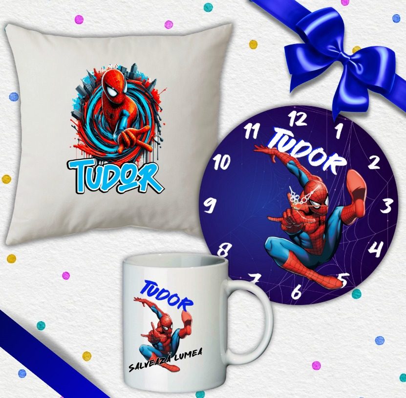 Set cadou copii, Ceas + Perna + Cana Spider Man