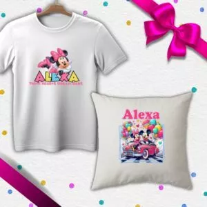 Set cadou copii, Tricou + Perna Minnie Mouse