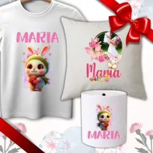 Set cadou copii Iepuras, Tricou + Perna + Pusculita