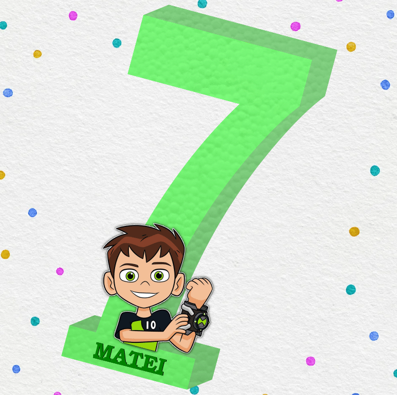 Cifre aniversare polistiren Ben 10