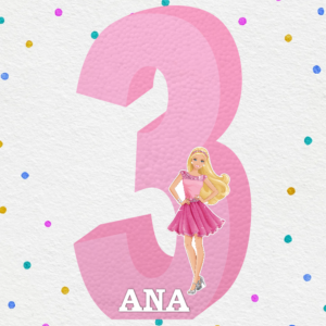 Cifre aniversare polistiren Barbie