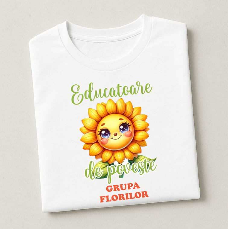 Tricou Personalizat Educatoare Invatatoare Grupa Florilor - imagine 2