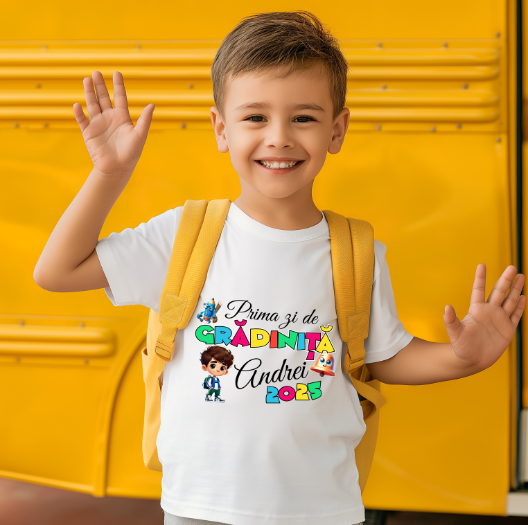 Tricou Personalizat Copii Prima Zi Gradinita