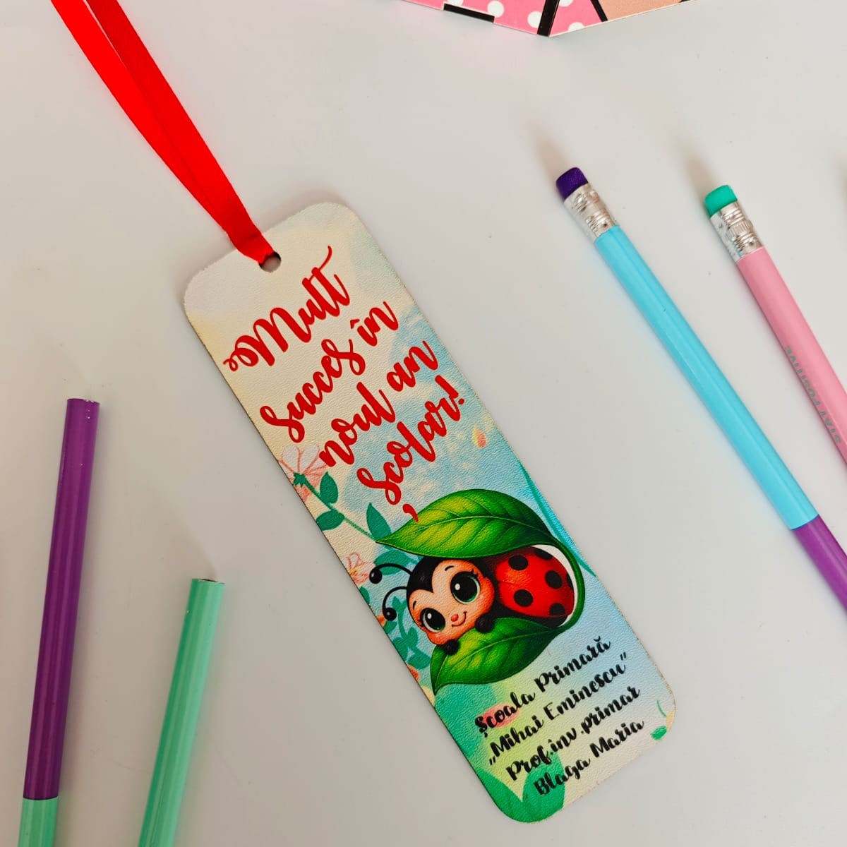 Semn carte lemn personalizat Grupa Buburuzelor - imagine 2