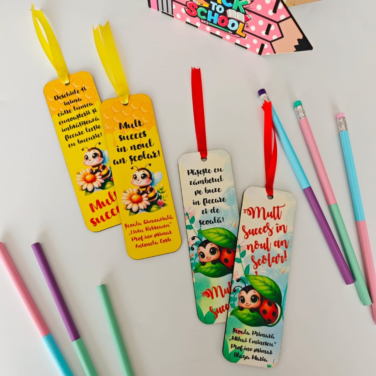 Semn carte lemn personalizat Grupa Albinutelor - imagine 4