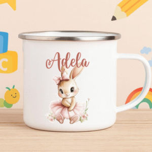 Cana metalica personalizata, Ballerina Bunny