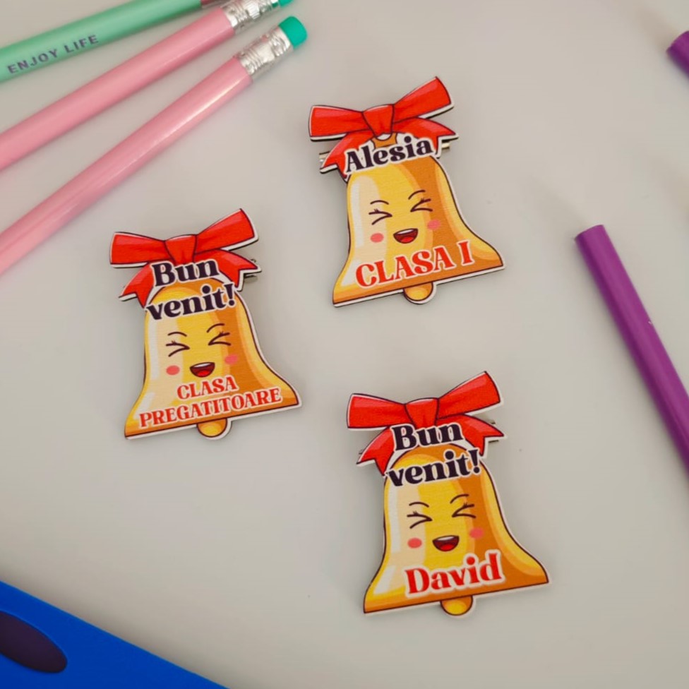 Insigne personalizate elevi Scoala/Gradinita Clopotel