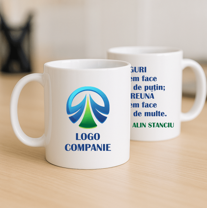 Cana Personalizata Logo Fata/ Text Nume Verso