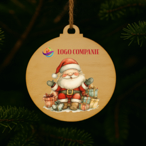 Alternative view of Glob lemn Personalizat Logo, Christmas Santa