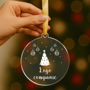 Glob plexiglas Personalizat Logo, Christmas Tree
