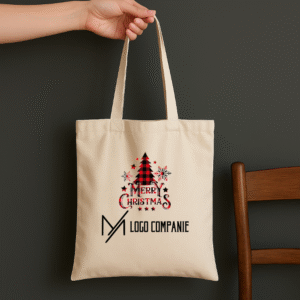 Alternative view of Geanta tip Sacosa Bumbac Personalizata Logo, Merry Christmas