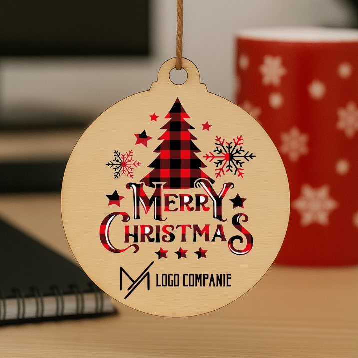 Cadou Craciun Corporate, Set Cana + Suport + Glob Personalizate Logo, Merry Christmas - imagine 2