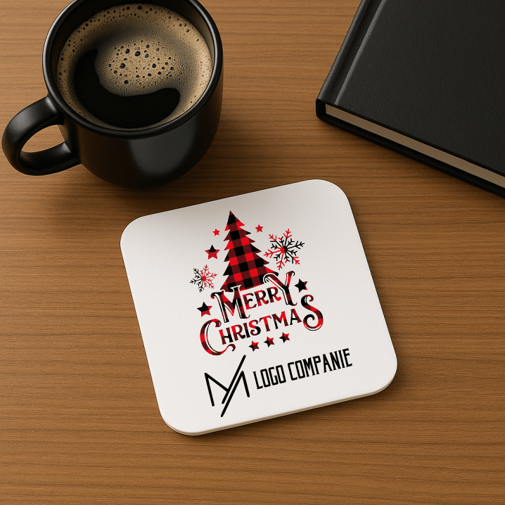 Cadou Craciun Corporate, Set Cana + Suport + Glob Personalizate Logo, Merry Christmas - imagine 4
