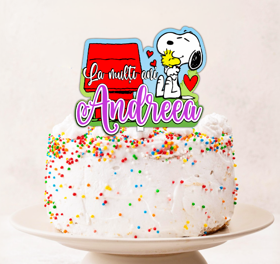 Cake Topper Personalizat Snoopy