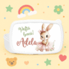 Caserolă personalizată copii – lunch box cu nume și tematică ballerina bunny
