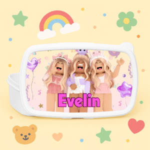 Caserolă personalizată copii – lunch box cu nume și tematică roblox girl