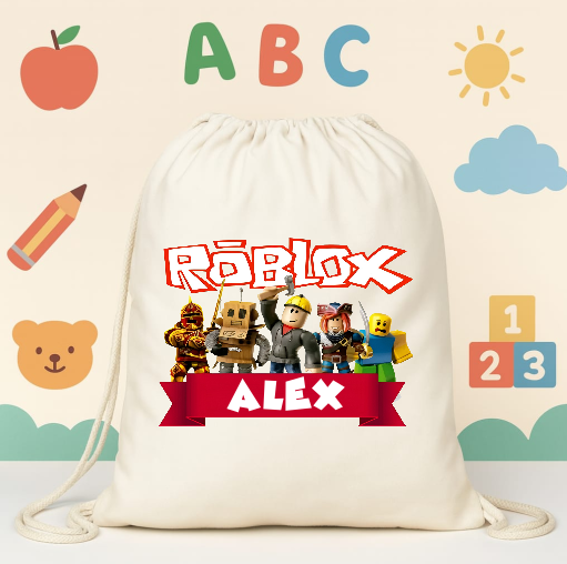 Rucsac personalizat textil, Roblox - imagine 3
