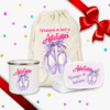 Set cadou copil personalizat cu rucsac textil, cană emailată și caserolă balerina