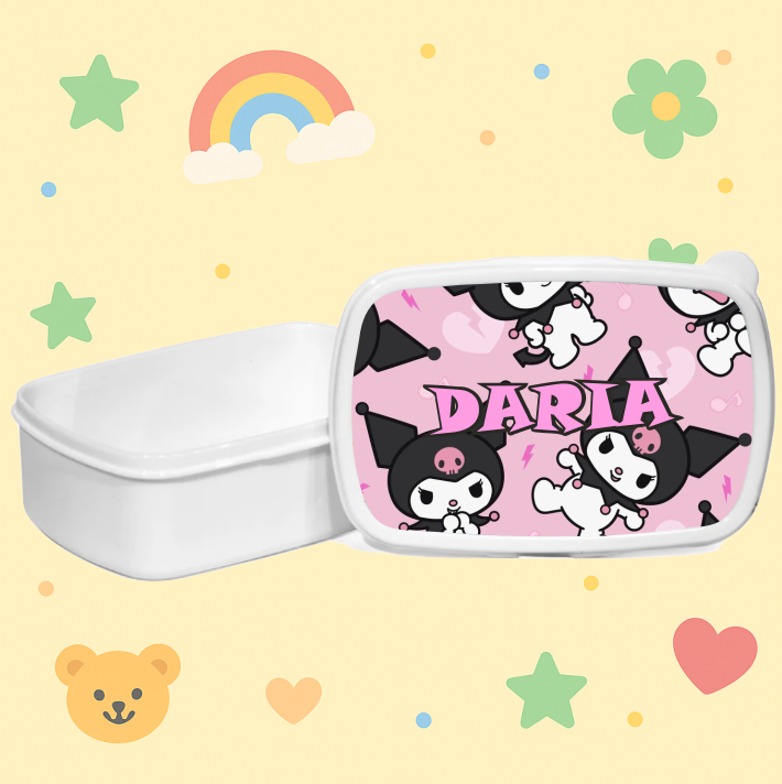 Set Personalizat Copii, Rucsac+Cana metalica+Caserola, Kuromi - imagine 4