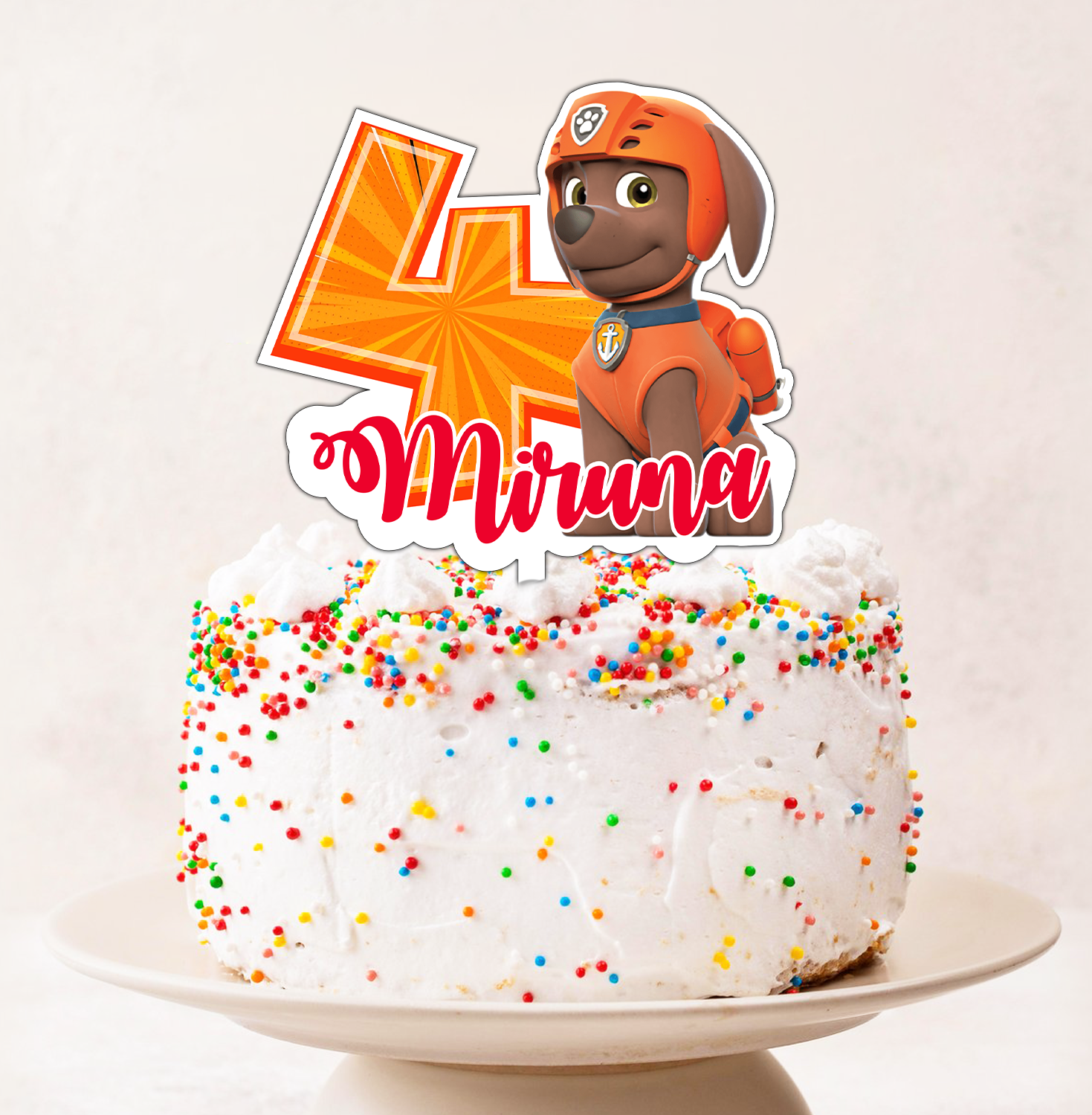 Cake Topper Personalizat Patrula Catelusilor M3