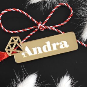 ecuson martisor personalizat auriu diamant