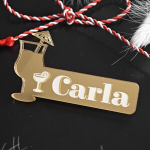 ecuson martisor personalizat auriu barman