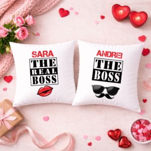 Set Perne Personalizate Cuplu, The Boss The Real Boss