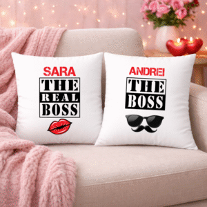 set perne personalizate cuplu, the boss, the real boss