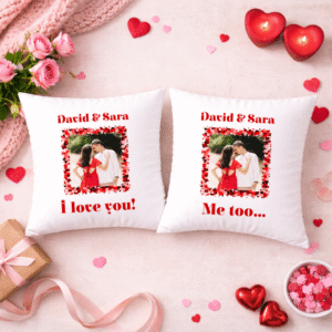 Alternative view of Set Perne Personalizate Cuplu Poza, I love you! Me too...