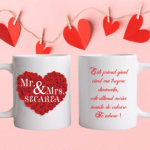 Alternative view of Set Cadou Romantic Cuplu, Buchet trandafiri rosii + Cana personalizata, Valentine's Day & Dragobete