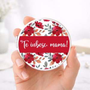 Alternative view of Oglinda Buzunar Personalizata Nume/Mesaj, Scarlet Bloom