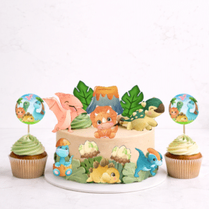 Set figurine tort, Baby Dino - 🎉 Set party: Figurine tort + 35 etichete cupcakes (+35 lei)