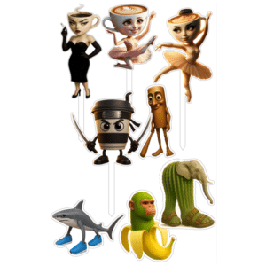 Alternative view of Set figurine tort, Brainrot Ballerina Cappuccina