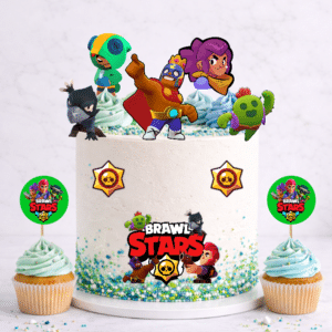 Set figurine tort, Brawl Stars - 🎉 Set party: Figurine tort + 35 etichete cupcakes (+35 lei)