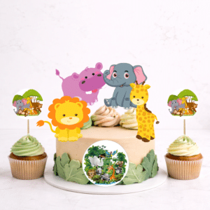 Set figurine tort, Jungle - 🎉 Set party: Figurine tort + 35 etichete cupcakes (+35 lei)