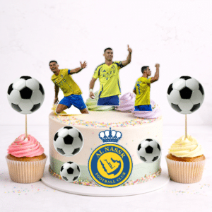 Set figurine tort, Fotbal Cristiano Ronaldo - 🎉 Set party: Figurine tort + 35 etichete cupcakes (+35 lei)