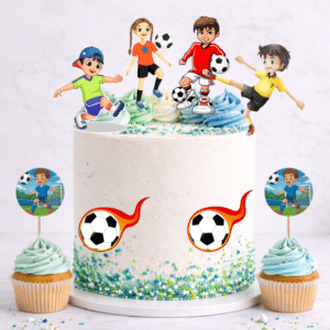 Set figurine tort, Fotbalisti - 🎉 Set party: Figurine tort + 35 etichete cupcakes (+35 lei)