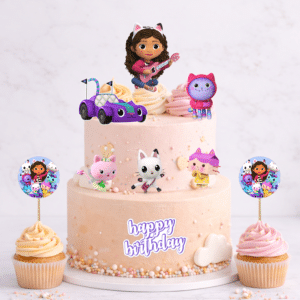 Set figurine tort, Casa de Papusi a lui Gabys - 🎉 Set party: Figurine tort + 35 etichete cupcakes (+35 lei)