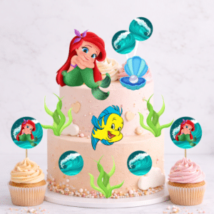 Set figurine tort, Mica Sirena - 🎉 Set party: Figurine tort + 35 etichete cupcakes (+35 lei)