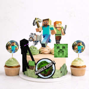 Set figurine tort, Minecraft - 🎉 Set party: Figurine tort + 35 etichete cupcakes (+35 lei)