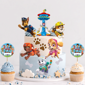 Set figurine tort, Patrula Catelusilor, m2 - 🎉 Set party: Figurine tort + 35 etichete cupcakes (+35 lei)
