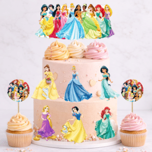 Set figurine tort, Printesele Disney - 🎉 Set party: Figurine tort + 35 etichete cupcakes (+35 lei)