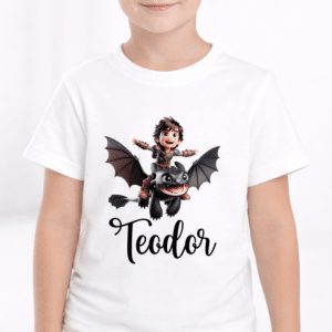 Alternative view of Set Cadou Personalizat Cum sa-ti dresezi dragonul, Tricou + Perna+ Cana metalica