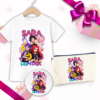 set cadou personalizat huntrix k-pop tricou - oglinda buzunat gentuta canvas