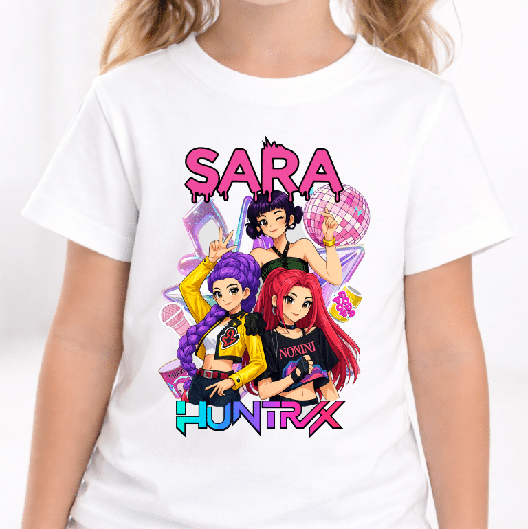 Set Cadou Personalizat Huntrix K-Pop, Tricou + Gentuta canvas + Oglinda buzunar - imagine 2