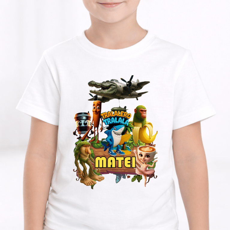 Set Cadou Personalizat Brainrot, Tricou + Perna+ Cana metalica - imagine 2