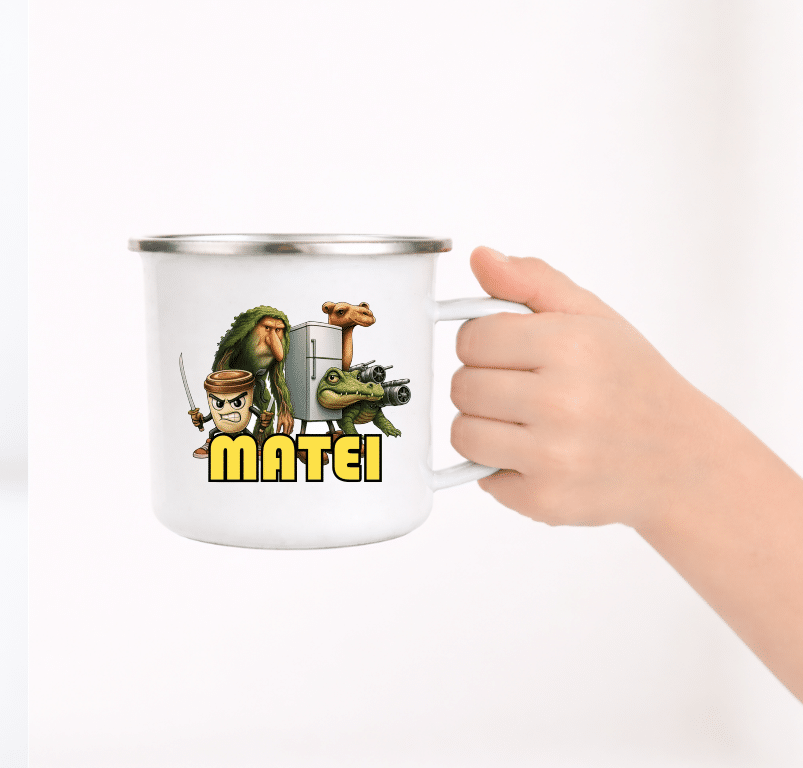 Set Cadou Personalizat Brainrot, Tricou + Perna+ Cana metalica - imagine 4